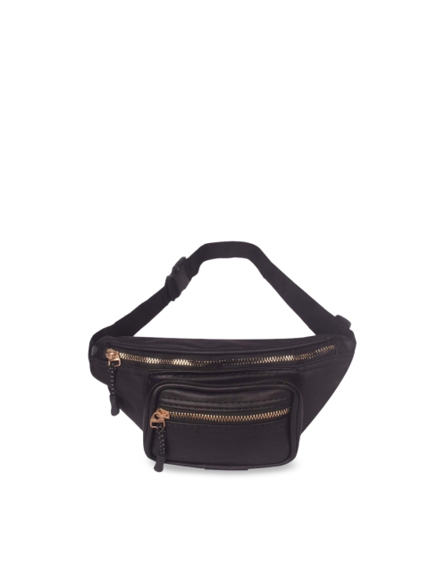 

Bagkok Women Black Textured Waist Pouch