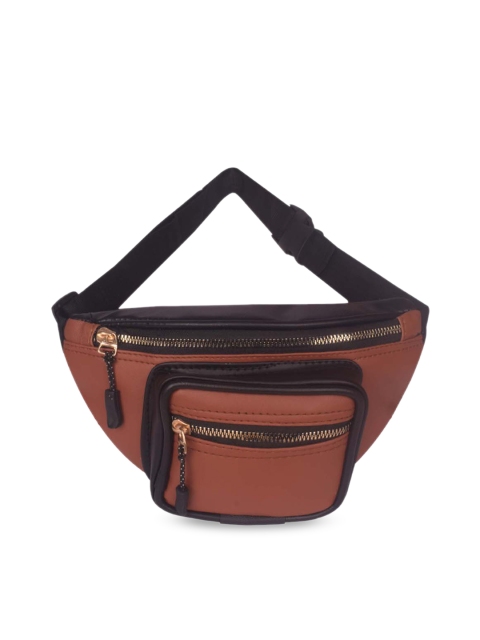 

Bagkok Women Tan Brown Textured Waist Pouch