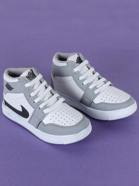 

FEETWELL SHOES Unisex Kids Grey Colourblocked Sneakers