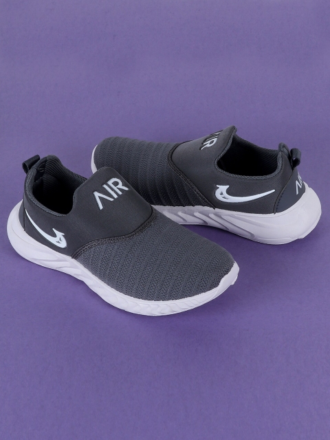 

FEETWELL SHOES Unisex Kids Grey Slip-On Sneakers
