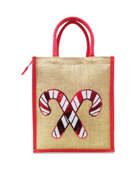 

earthbags Beige Jute Structured Tote Bag