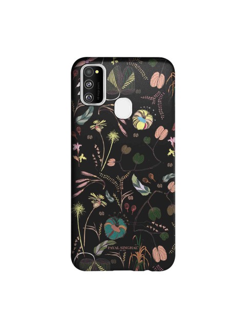 

Payal Singhal Black Floral Samsung M30s Slim Back Case