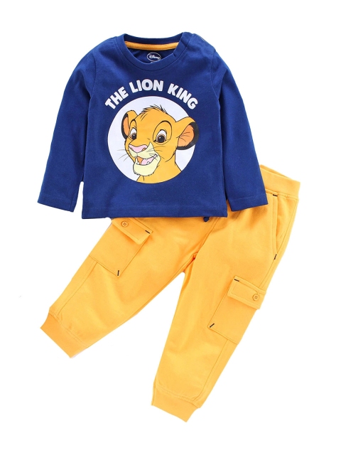 

Disney Boys Blue & Yellow Printed T-shirt with Trousers