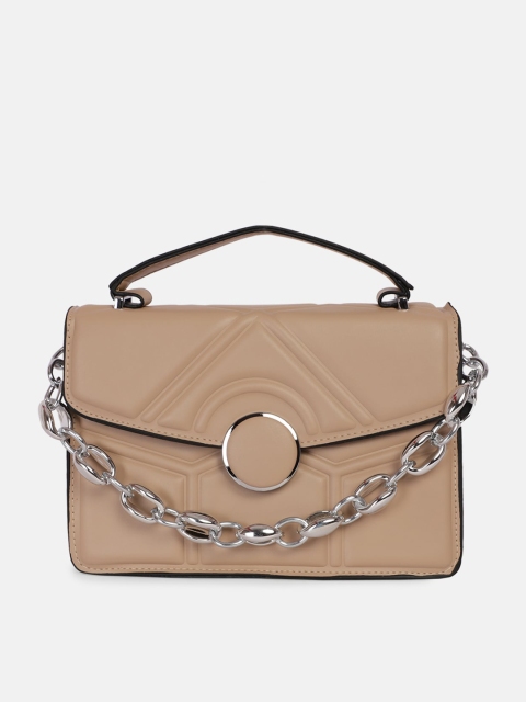 

Bagsy Malone Beige Textured PU Structured Handheld Bag