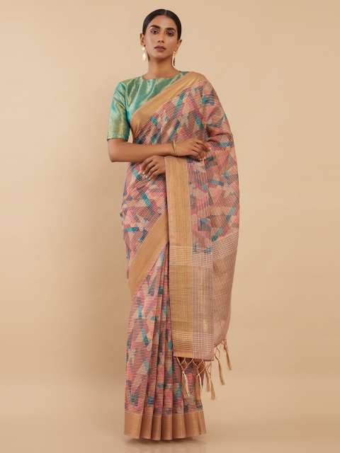 

Soch Coral Silk Blend Chanderi Saree