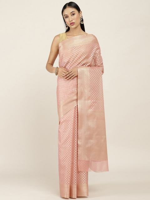 

Soch Pink Ethnic Motifs Silk Blend Kota Saree