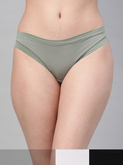 

Marks & Spencer Women Pack Of 3 Bikini Briefs T614907, Olive