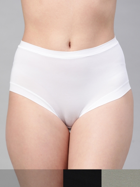 

Marks & Spencer Women Pack of 3 Basic Solid Briefs, Grey