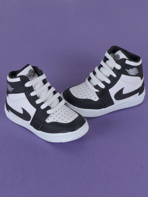 

FEETWELL SHOES Kids Black High-Top Sneakers