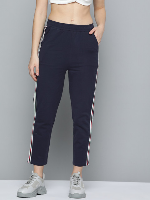 

VividArtsy Women Navy Blue Straight Fit Joggers