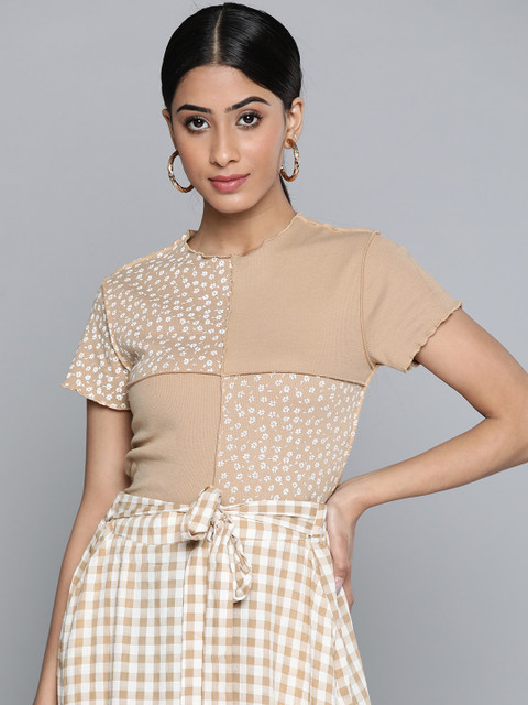 

VividArtsy Brown Boxy Crop Top