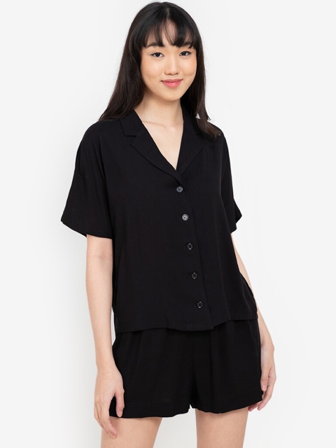 

ZALORA BASICS Women Black Casual Shirt