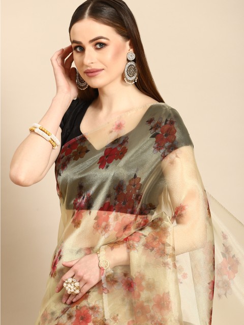 

Anouk Yellow & Red Floral Organza Saree