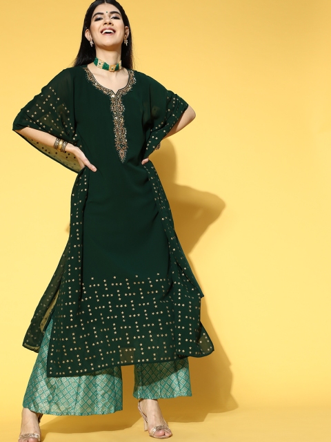 

ZOLA Gorgeous Green Georgette Kaftan Kurta