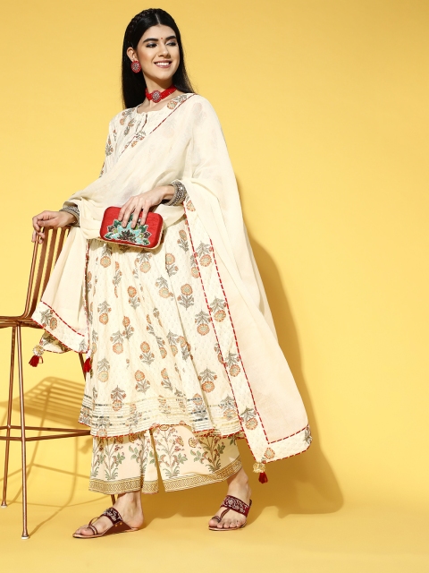 

ZOLA Cream Pure Cotton Ethnic Motifs Kurta Set