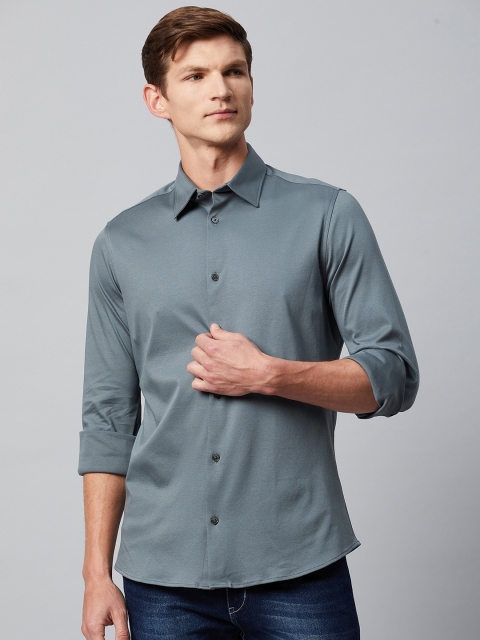 

Marks & Spencer Men Teal Blue Cotton Casual Shirt