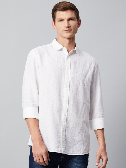 

Marks & Spencer Men White Printed Casual Shirt