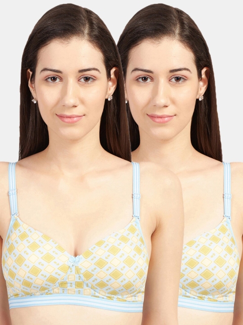 

Sonari Blue & Green Pack of 2 Floral Bra Lightly Padded