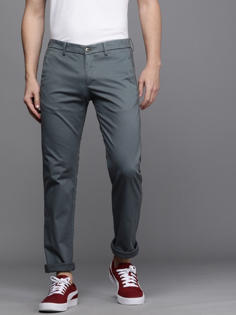 

Allen Solly Sport Men Grey Solid Slim Fit Trousers