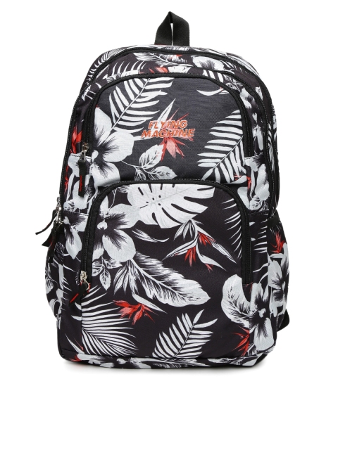 

Flying Machine Men Black & White Printed Laptop Backpack