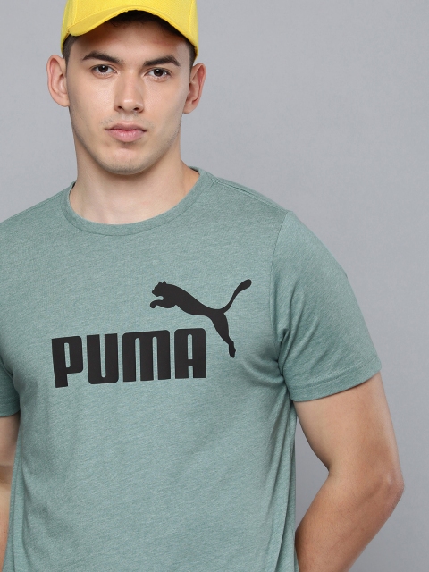

Puma Men Blue & Black Brand Logo Printed Round Neck Regular Fit T-shirt