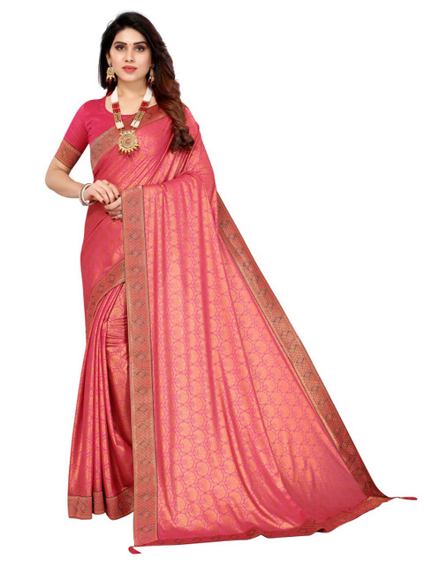 

KALINI Red & Gold-Toned Ethnic Motifs Saree