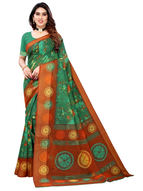 

KALINI Green & Brown Saree