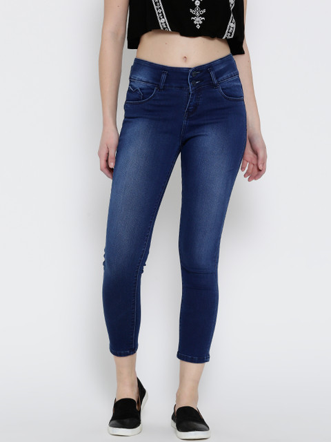 

Devis Women Navy Slim Fit Cropped Stretchable Jeans, Navy blue