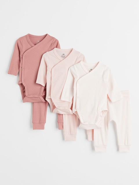 

H&M Boys White & Pink 6-Piece Cotton Set