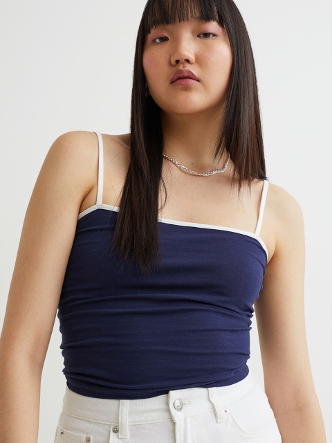 

H&M Women Blue Cropped Top