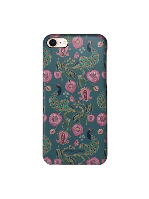 

Payal Singhal Green & Pink Anaar Mor Printed iPhone 8 Slim Back Case