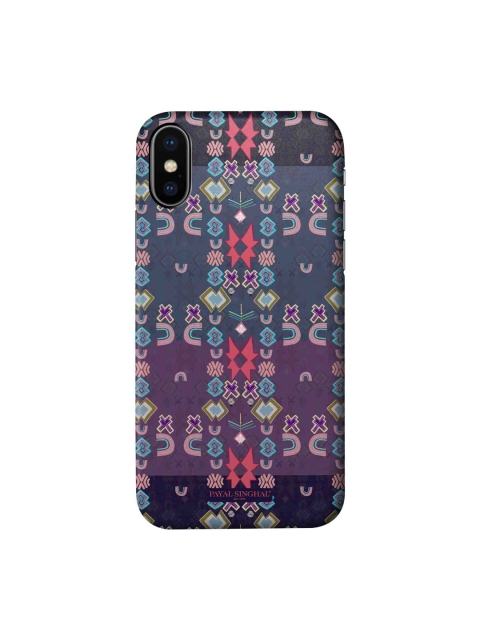 

Payal Singhal iPhone XS Ikat Star Purple Small Sleek Back Case, Multi