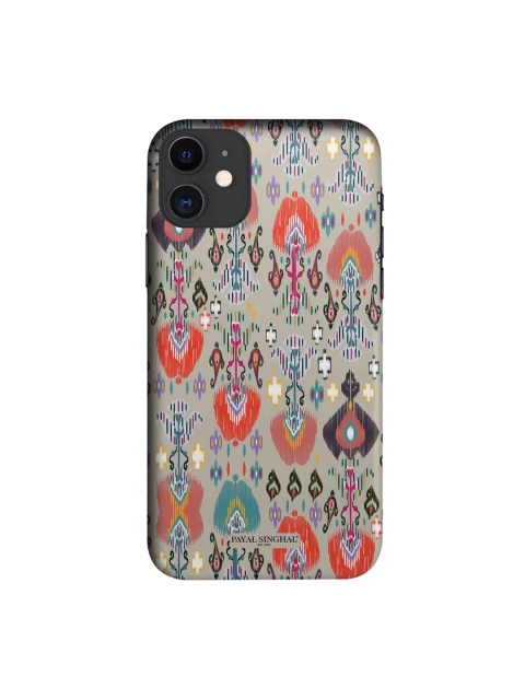 

Payal Singhal Multicoloured Ikat Garden Sleek Back Case for iPhone 11, Multi