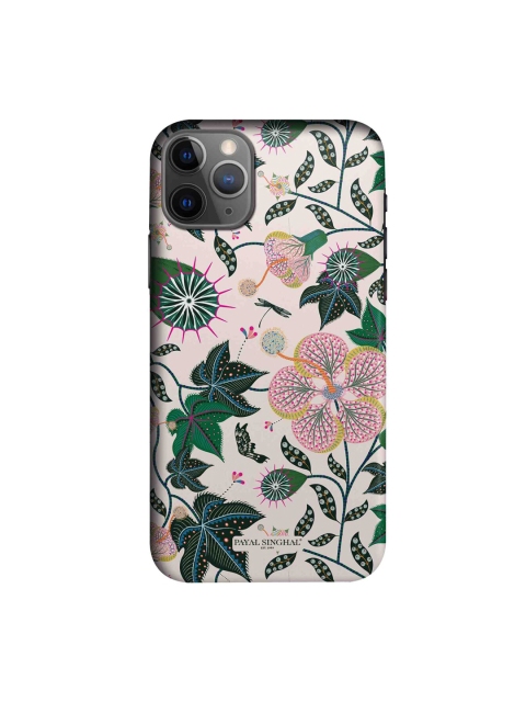 

Payal Singhal White & Green Floral Printed Sleek Case For iPhone 11 Pro