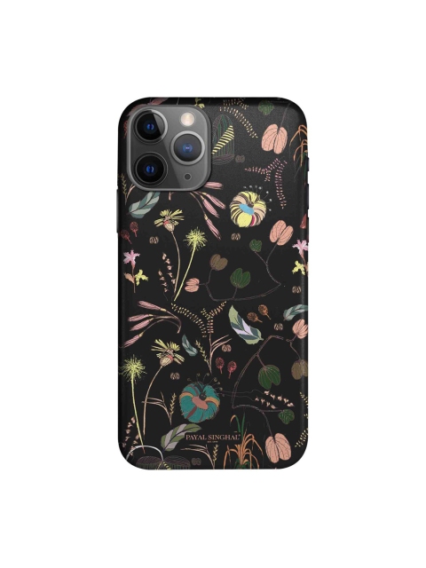

Payal Singhal Multicoloured Gunmetal Black iPhone 11 Pro Max Sleek Back Case, Multi
