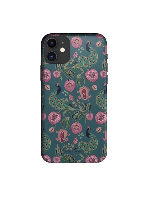 

Payal Singhal Green & Pink Anaar Mor iPhone 11 Back Case