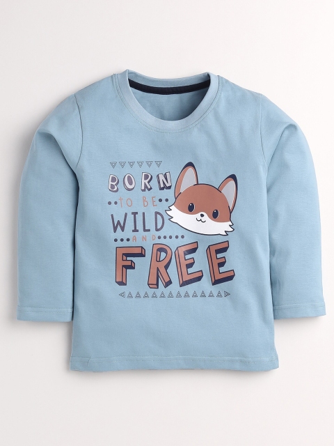 

Toonyport Boys Blue Printed Applique T-shirt
