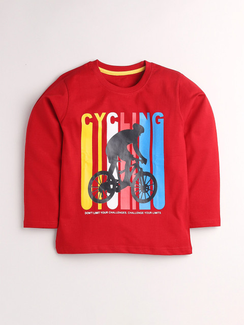 

Toonyport Boys Red Printed Applique T-shirt
