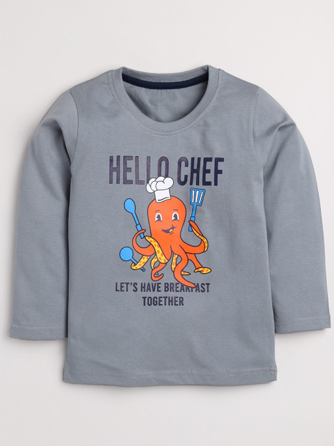 

Toonyport Boys Grey Printed Applique T-shirt