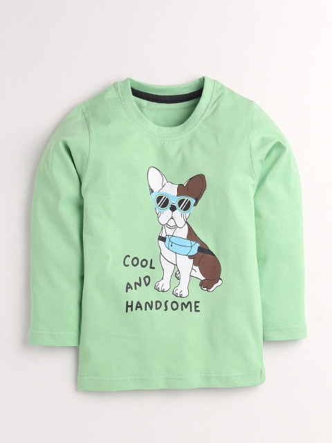

Toonyport Boys Green Printed Applique T-shirt