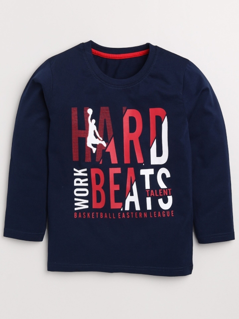 

Toonyport Boys Blue & french middle red purple Printed Applique T-shirt