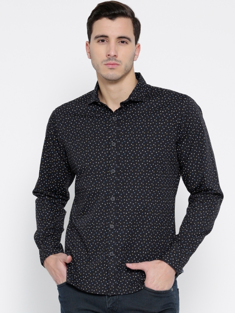 

United Colors of Benetton Men Navy Printed Casual Shirt, Navy blue