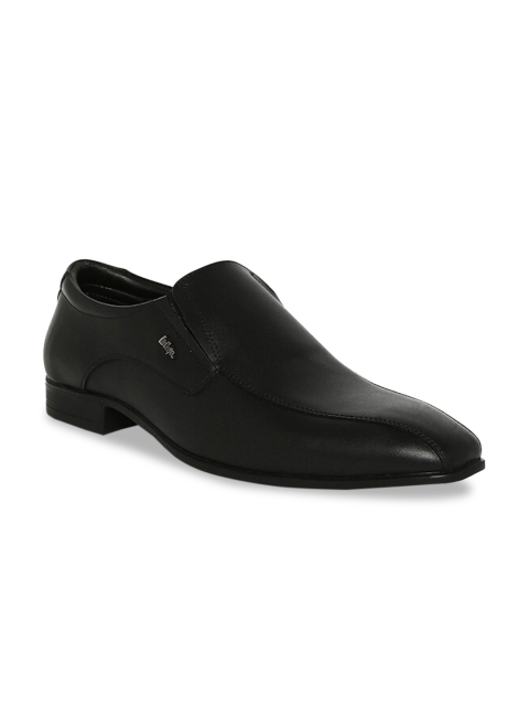 

Lee Cooper Men Black Solid Leather Formal Slip-Ons