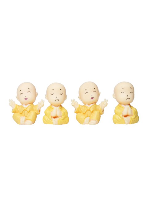 

Wonderland Set of 4 Yellow Miniature Monks