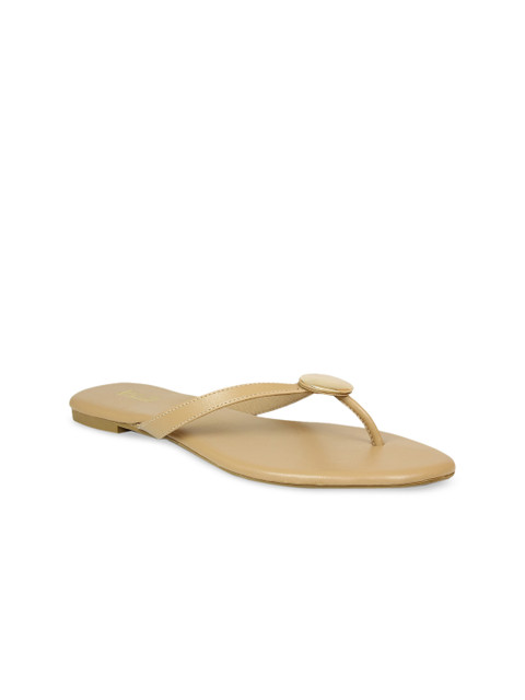 

Inc 5 Women Beige T-Strap Flats