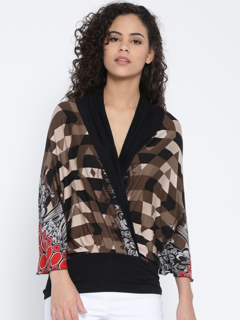 

AND Women Brown Printed Top
