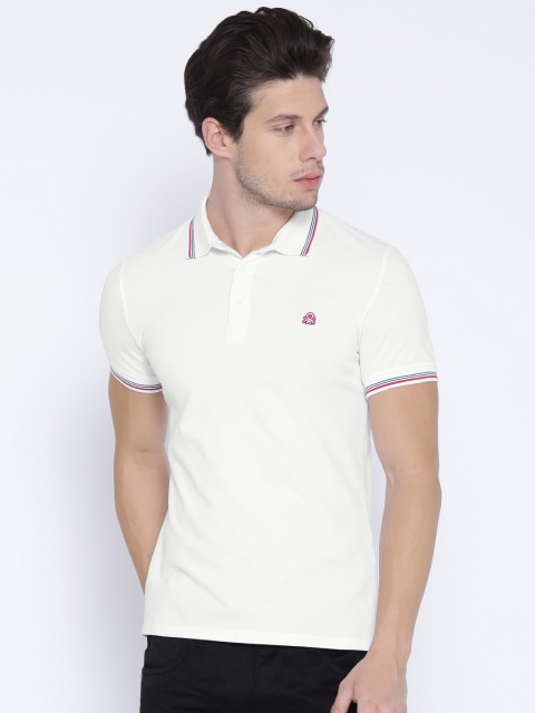 

United Colors of Benetton Men White Solid Polo T-shirt