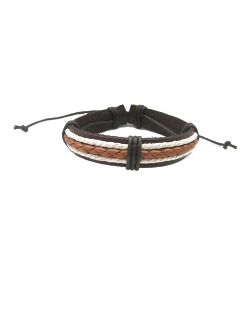 

OOMPH Men Brown & White Wraparound Bracelet