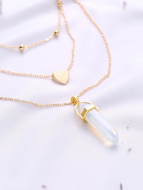 

OOMPH Gold-Toned Crystals Layered Necklace