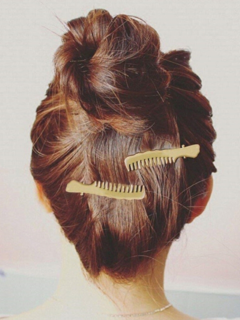 

OOMPH Pack Of 2 Gold-Toned Comb Shape Alligator Hair Clip